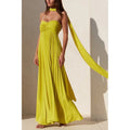 Pleated Long Skirt Custom logo Casual Solid Color Dress Directly Ribbon Tube Top Dress Wholesale