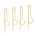 Minimalism Hollow Circle Ear Line Threader Earrings 925 Sterling Silver Square Charm Long Tassel Earrings for Women