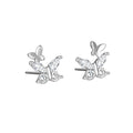 New Tiny Butterfly Earrings 925 Sterling Silver Cubic Zirconia Gold Plated Simple Stud Set for Women Fine Jewelry Gift Wholesale
