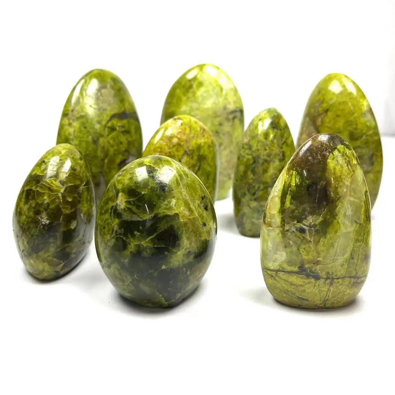 Crystal Free Form Stone Wholesale Polished Green Opal Crystal Fat Decoration Stones for Fengshui