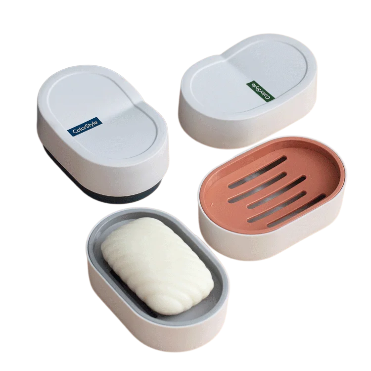 Wholesale Low Price Eco-Friendly Newest Design Hotel Bathroom Plastic Soap Storage Holder Drain Tray Dish Box Case Lid