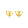 QS302 Simple Silver Stud Earrings Gold Plated Heart Shape Cute Earrings Women