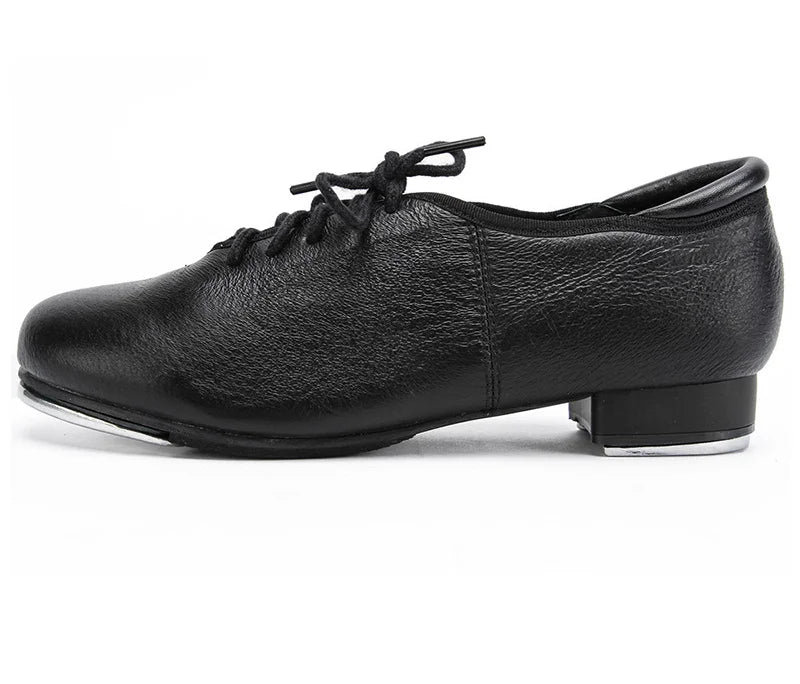 Customizable Black Oxford Split Sole Adult Tap Dance Shoes Genuine Leather with Aluminum Tap for Men and Women