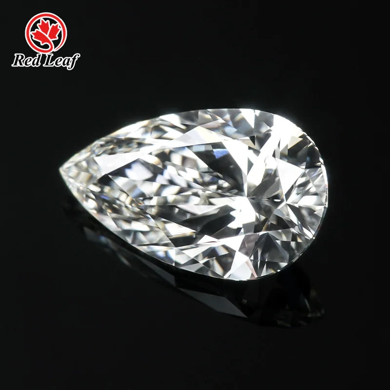 Redleaf's Hot Selling IGI  Certified 5CT 6CT Pear Cut VS VVS Clarity Lab Grown Diamond Loose CVD Diamonds for Jewelry Making