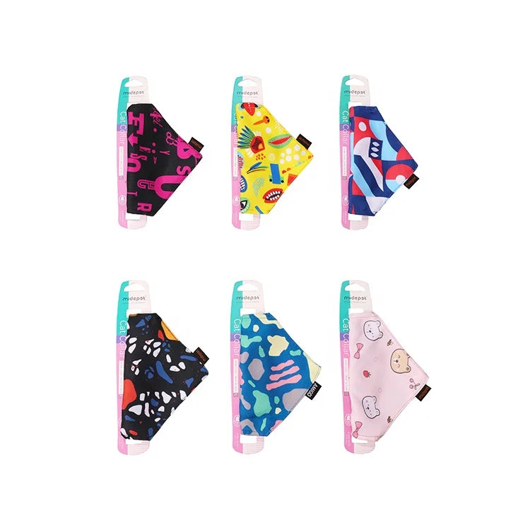 MIDEPET Factory Wholesale Luxury Polyester Dog and Cat Neck Scarf Breakaway Cartoon Bandana for Puppy
