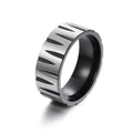 Wide Band PVD Plating Finger Anillos Stainless Steel Mens Black Rings