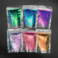 2024 Chameleon Nail Fine Glitter Powder Mix Green and Purple Chunky Hexagon Shape Glitter