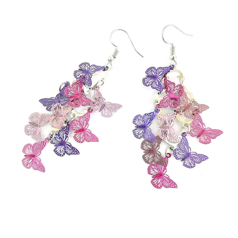 Trendy Korea New Design Brass Alloy Multi Layered Bohemian butterfly Dangle Drop Earring Women Earrings Jewelry
