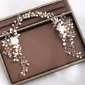Bridal Handmade Pearl Floral Headband Metal Flower Hair Comb Bridal Wedding Hair Accessories