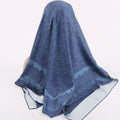 Malaysian Triangle Instant Hijab Custom Chiffon Satin Silk Tie Back Hijabs Leaf Print Head Cover for Woman Muslim