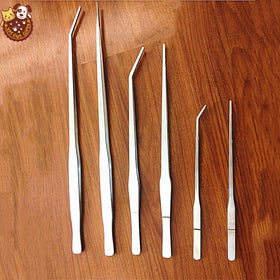 Long Stainless Steel Lizard Spider Feeding Straight and Curved Tweezers Aquarium Plant Reef tank Curve Tweezer Cleaning Tool