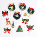 Christmas Tree Old Man Snowman Cake Decoration Supply Grass Circle Leaf Deer Insert Card for Gift Packages Christmas Decorations