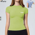Fitness Women Ladies Sportswear Short Sleeve Quick Dry Ladies Sportswear Tight Gym Fitness T Shirts Running Work Out Tops