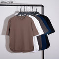 Manufacturer 300 350 GSM Amekaji T-Shirt for Men Blank Box Tee Drop Shoulder Boxy Fit Crop Oversized Heavyweight Solid Knitted