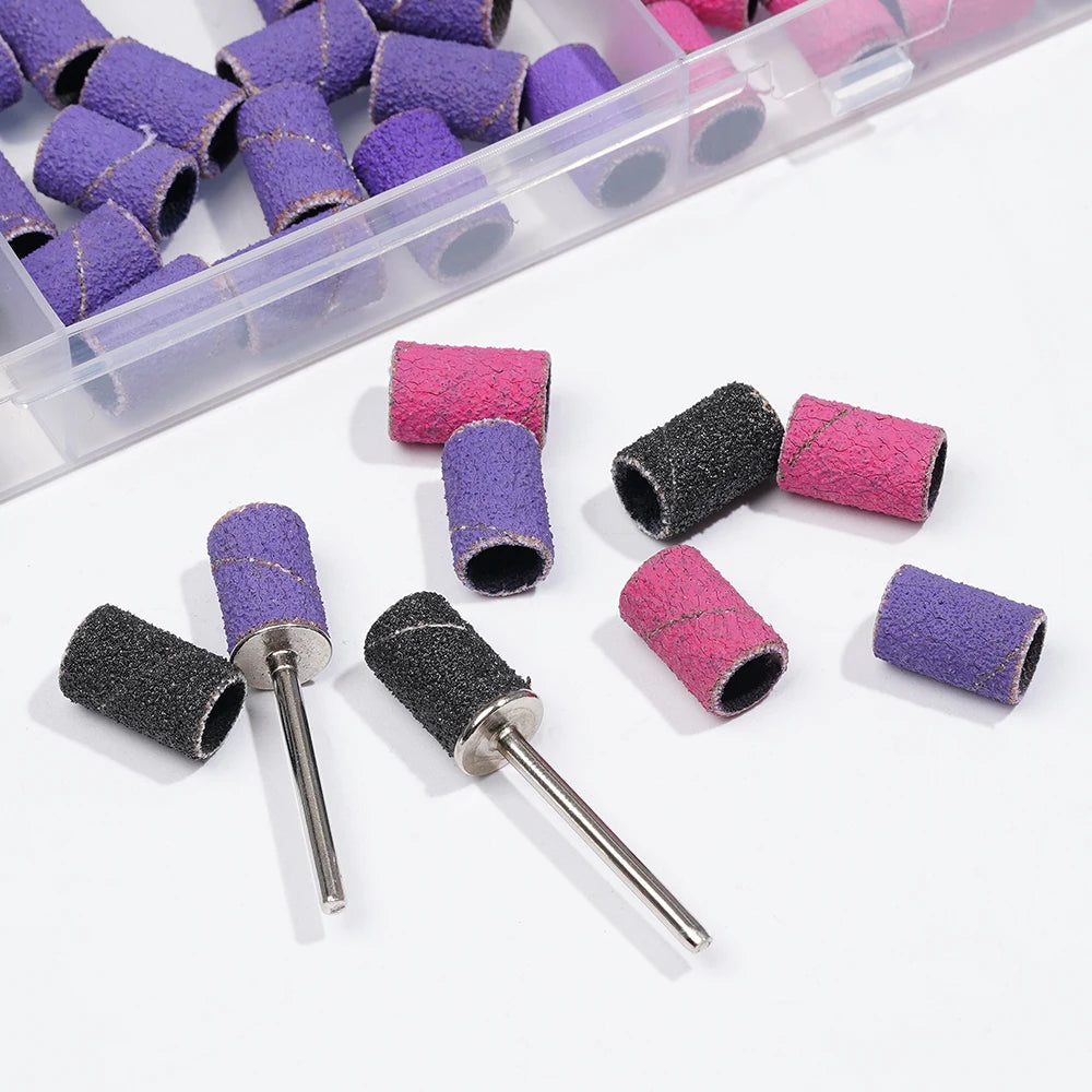 Nail Supplies Abrasives 240 120 180 Long Life Disposable Nail White Zebra Pink Sanding Band for Nail Drill Bits