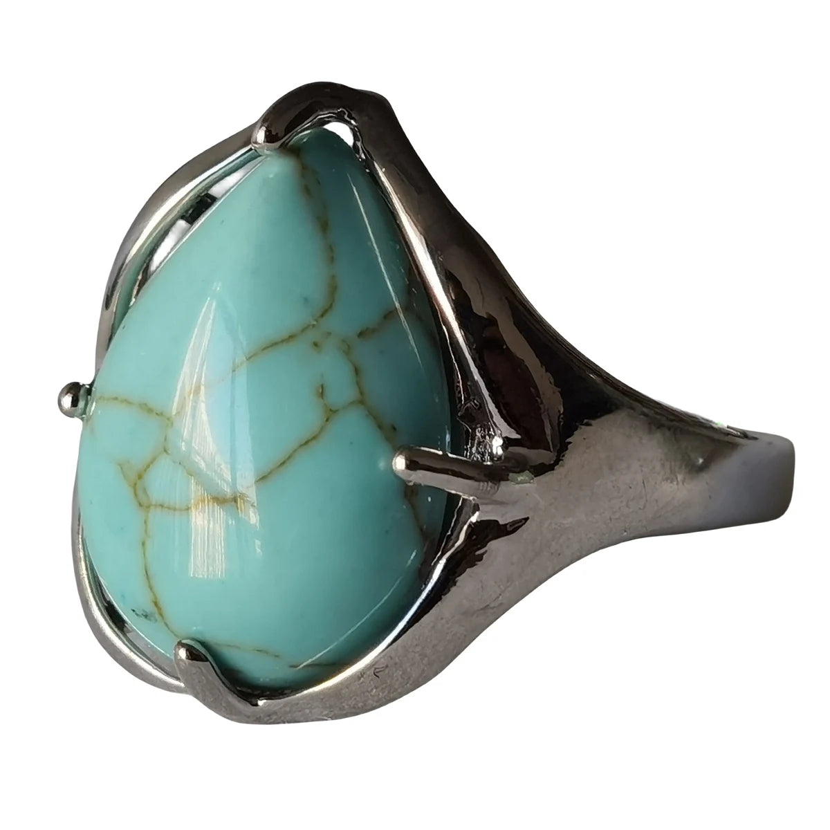 Wholesale Fine Jewelry Sliver Tear Drop Rings for Women Men Teenager Finger Rings Natural Luxury Gemstone Party Wear Jewelry