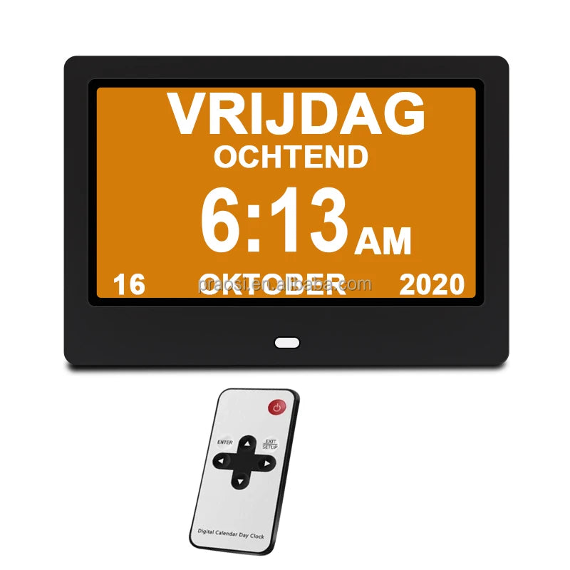 2026 New Arrival Digital Calendar WiFi Dementia Alzheimer's Clock 7 Inch With Weather Forecast Time Always Right
