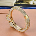 Hip Hop Punk Jewelry Gold Filled 925 Sterling Silver Iced Out VSS Moissanite Manacle Bangle Bracelet Bling Gifts for Men
