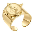 18K Gold Plated Stainless Steel Jewelry Snake-Shaped Smooth Open Hip Hop Accessories Rings R214137