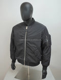 Topshow Garment Blank Bomber Jacket Man Black Cropped Nylon Bomber Windbreaker Bomber Jacket With Pocket