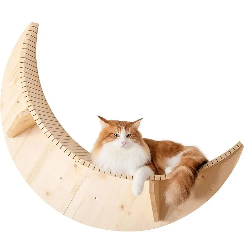 CNLF Wall-mounted Pine Cat Hammock Rack Sustainable Wood Cat Tree Tower Pet Furniture Cat Rack