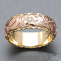 Huitan Ethnic Jewelry Retro Leaf Flower Carvied Dainty New Lady Lucky Flower Rose Gold Gold Plated Simple Rings Women Vintage