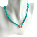 Natural Spiny Oyster with Turquoise necklace  Artisan gemstone necklace Gift for Woman
