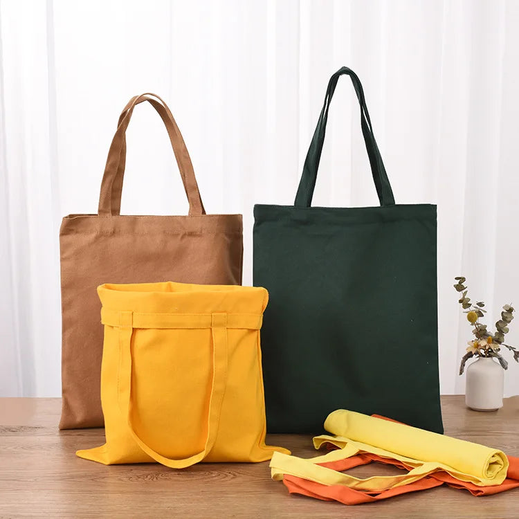 Custom Printed Colorful Tote Bag Eco Organic Reusable Blank Shopping Cotton Canvas Tote Bag With logo
