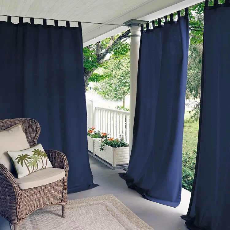 Xinlan Ready Made Curtain UV Resistant Waterproof Heavy Weight Canvas 100% Polyester Patio Outdoor Curtain