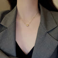 Hot Sale Design 18K Gold Plated Love Heart Necklace Stainless Steel Beads Chain Letter Heart Pendant Necklace
