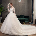 AL0991 2025 New Long Sleeves Main Wedding Dress Royal  Cathedral LONG SLEEVE Luxury Lace Big Tail Bride Wedding Dress