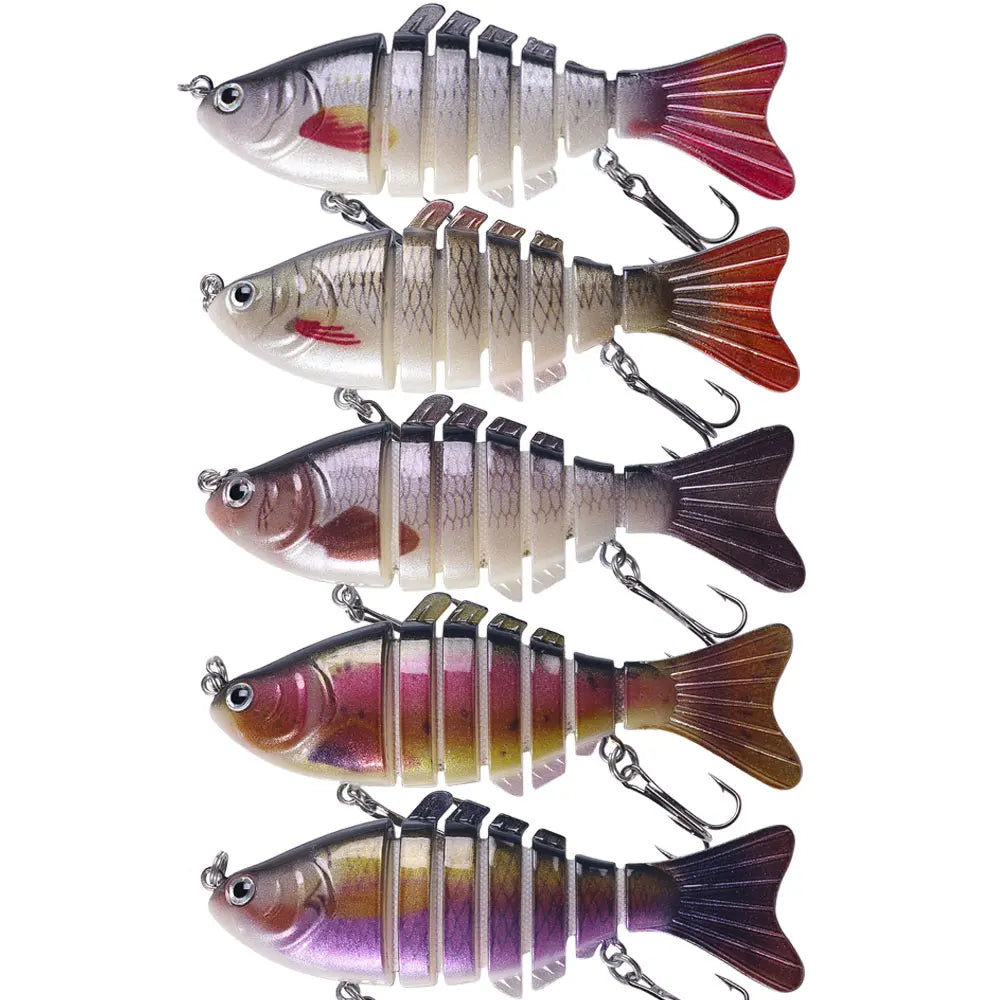 7 Multi-jointed Fishing Lure 9.7cm 14.5g Rock Grass Colors Hard Artificial Lure Bait Perch Bass Fishing