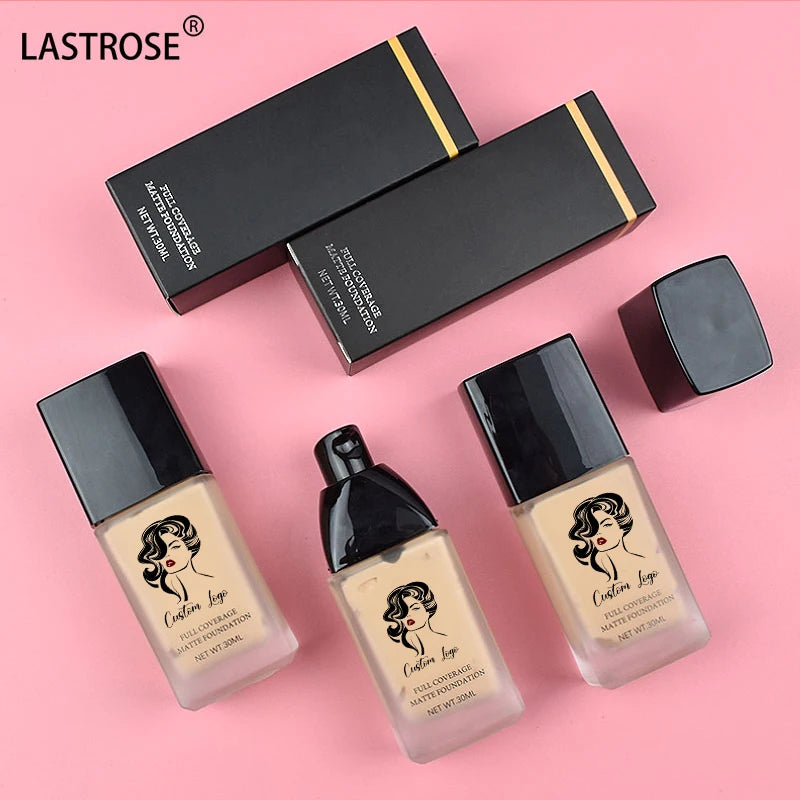 Wholesale Private Label Full Coverage Matte Foundation Cosmetics Makeup Waterproof Liquid Foundation Female