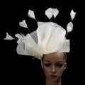 New Arrival Custom Ladies Sinamay Hair Accessories Wholesale Feather Flowers Headwear Tea Party Hat Millinery Headpiece