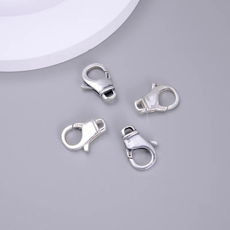 Minimalism S925 Sterling Silver Polished Lobster Claw Clasp for Jewelry Making Accessories Wholesale