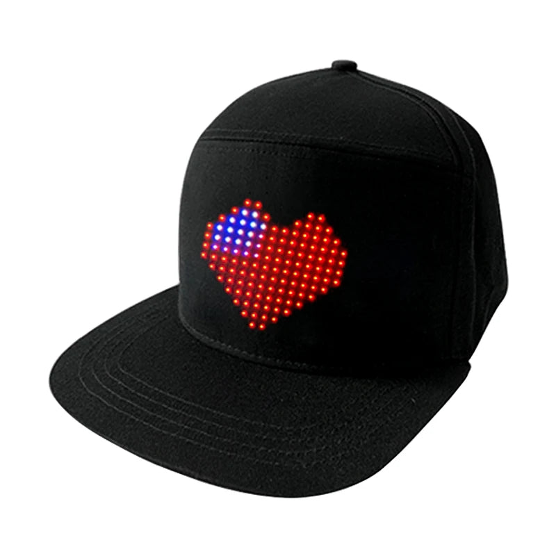 Led Cap App Controlled Scrolling Message Display Board Customized logo Advertising Light up Led  Cap