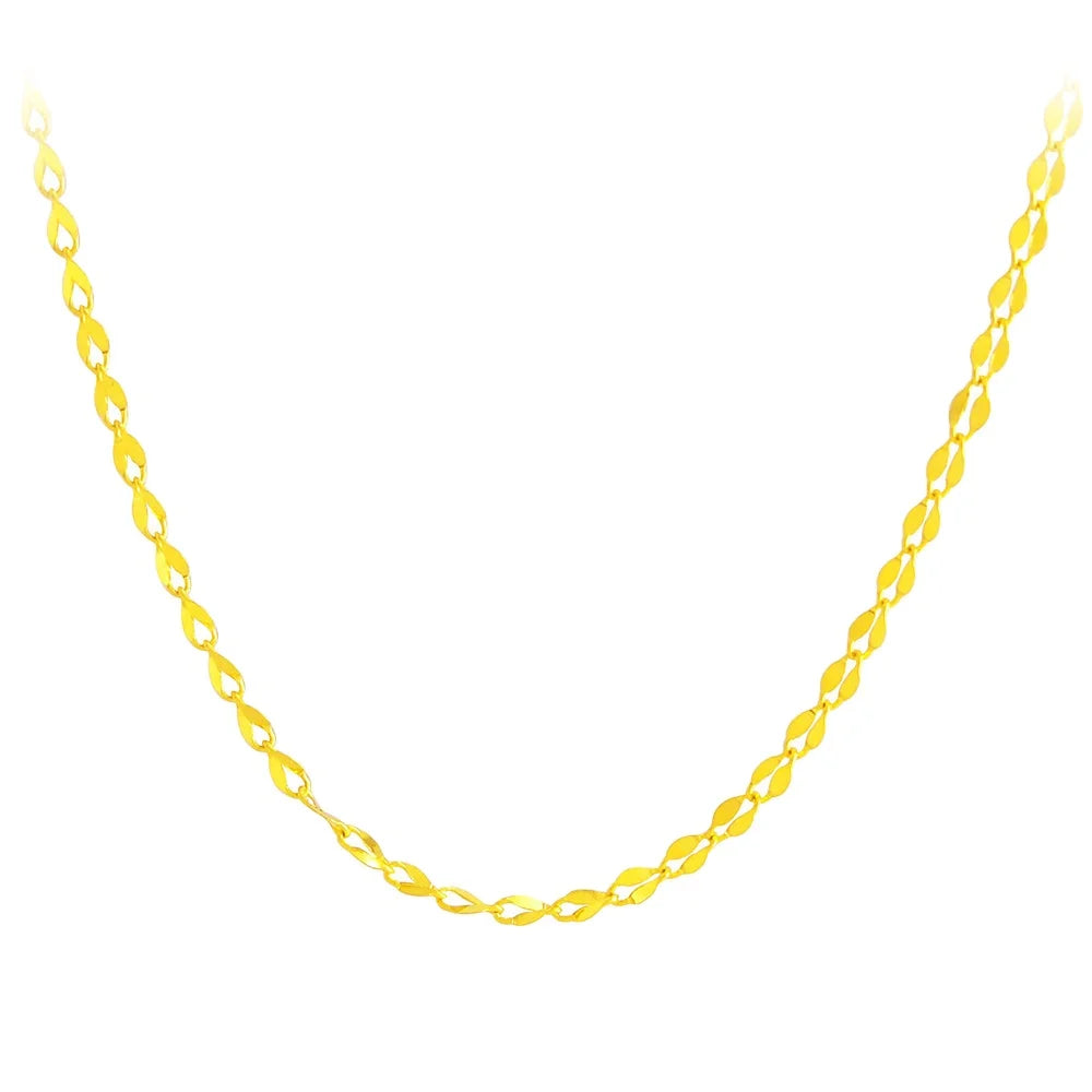 Certified New 18K Gold Lip Chain Necklace Au750 Fashion Korean Version of Rose Gold Wild Simple Clavicle Chain Wholesale