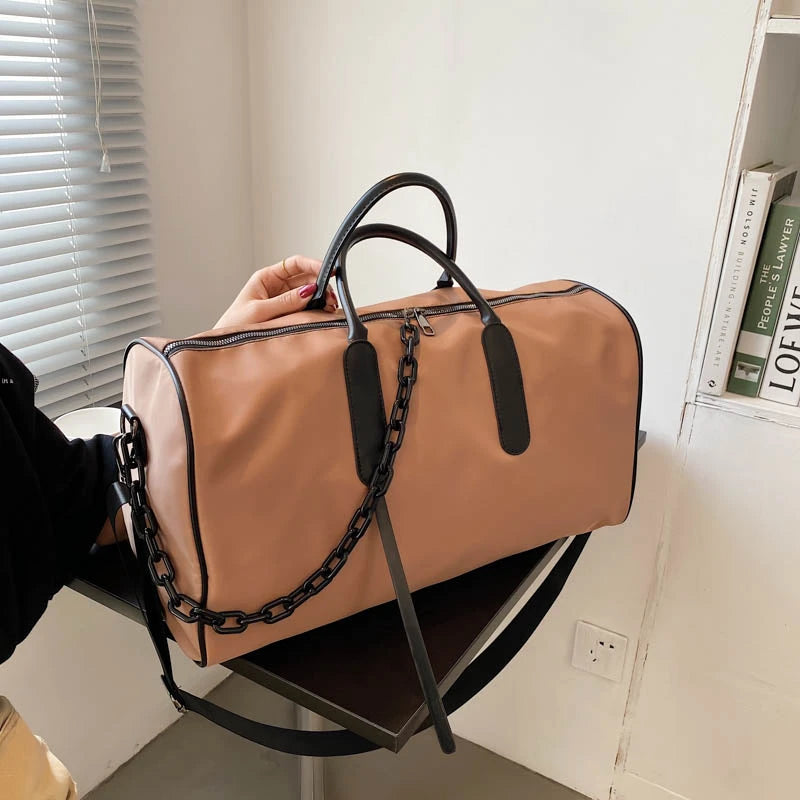 SONGTU New Lightweight Nylon Custom Logo Pink Waterproof Gym Bag Compartment Sport Yoga Outdoor Duffle Bag