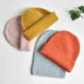 Custom Wool Knitted Beanie Hat Soft Warm High Quality Cable Knit Plain Seamless Beanies for Women Factory Wholesale