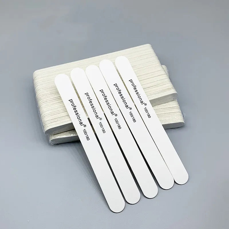 Professional 100/180 Nail Art Manicure Sanding Half Moon/Rectangle File Sandpaper Nail Files Buffer