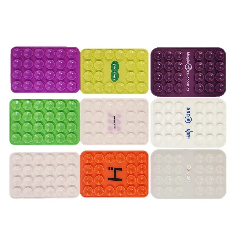 Custom Logo Silicone Suction Cup Mat Stcky Phone Grip Single Sided Phone Suction Cup Holder Adhesive Phone Case