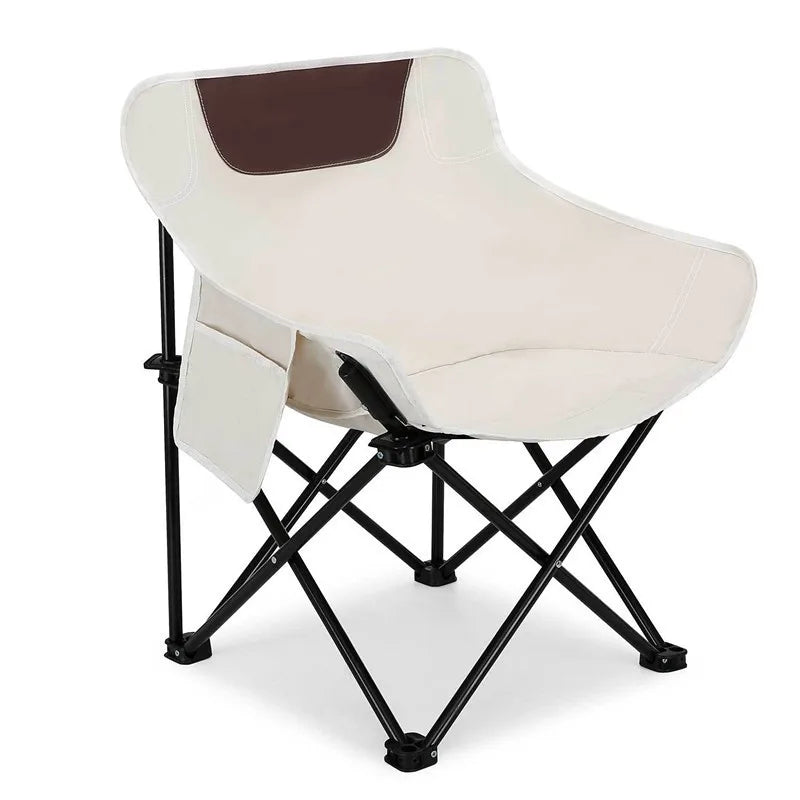 Foldable Oversized Padded Round Saucer Outdoor Folding Camping Moon Chair with Carry