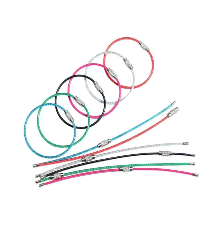 1.5*150mm Key Ring Loop Stainless Steel Wire Keychain Cable Luggage Tag Loop Tag Keeper