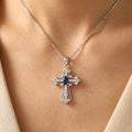 Wholesale SayYes Christian Cross God Retro Pendant Rhodium Plated Cubic Zirconia 925 Sterling Silver Unisex Fine Jewelry