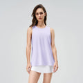 Custom logo Hot Sale Summer Soft Running UPF 50+ Sport Cool Feel Quick Dry Crew Neck Loose Long Yoga Gym Lulu Tank Top for Women
