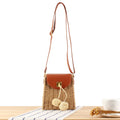 Vintage Women's Mini Shoulder Bag Rope Ball Crossbody Woven with Tassel Decoration Simple Beach Holiday Casual Style