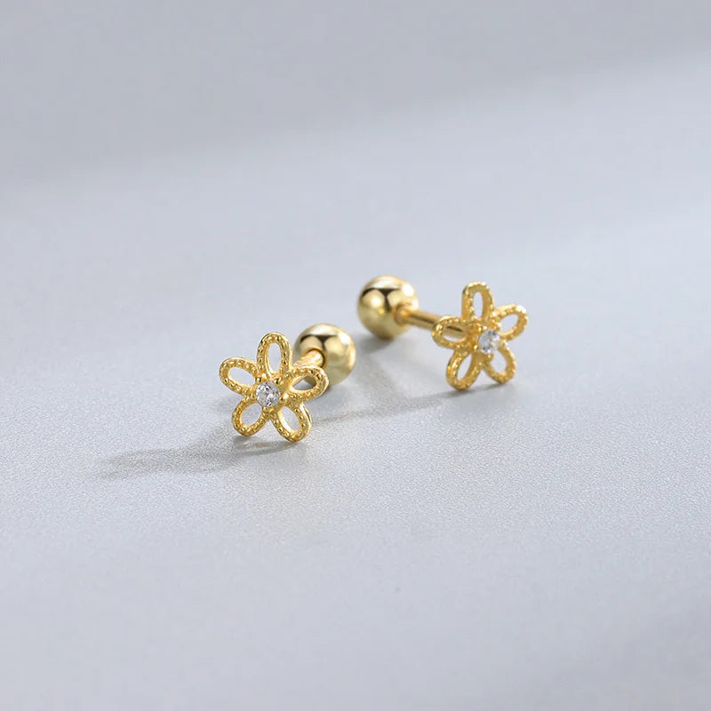 Durable Trendy Personality Popularity Simple Wholesale Flower Ear Piercing Studs Earring