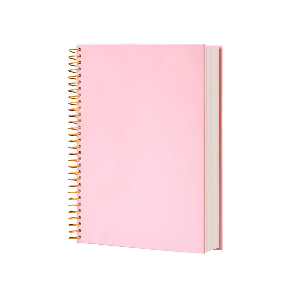 2026 Wire Binding Gold Metal Coil Paper Bound Hard Cover Spiral Ruled Notebook A4 A5 Planner
