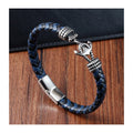 Wholesale New Luxury Men'S Magnetic Clasp Anchor Jewelry Braided Bracelet Real Leather Bracelet With Custom Laser logo