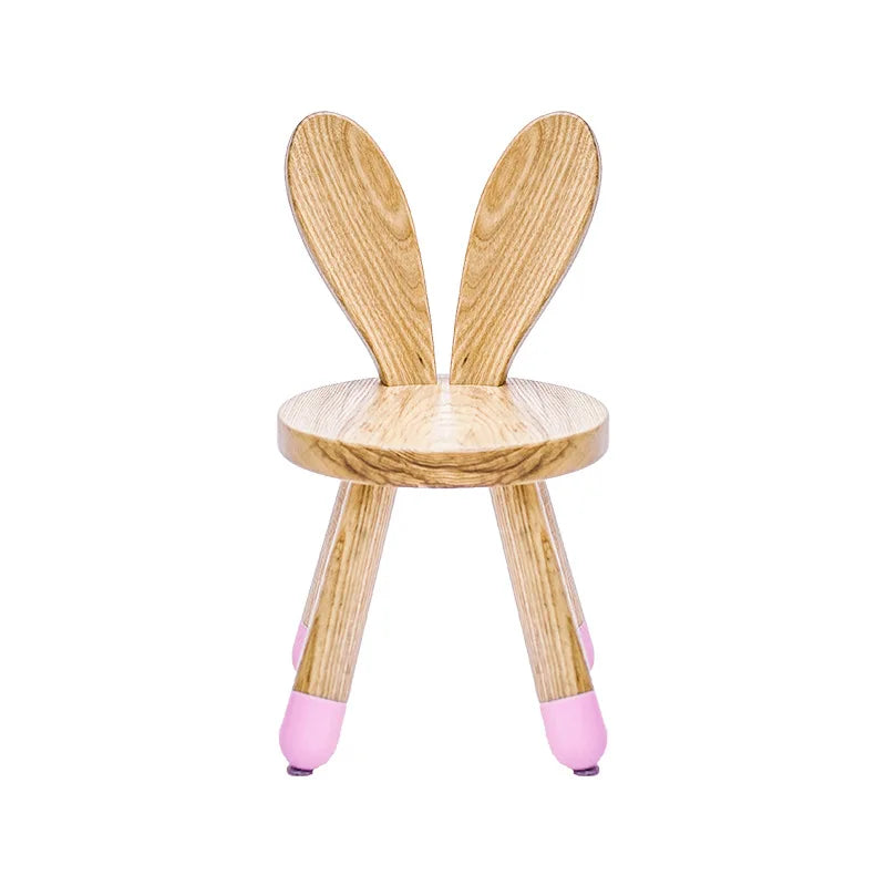 Solid Wood Children's Creative Small Antlers Solid Wood Stool